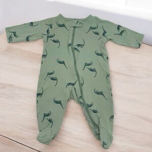 Carter's 2-Way Zip Cotton Sleep & Play Pajamas Green Dinosaur Print 3 Months